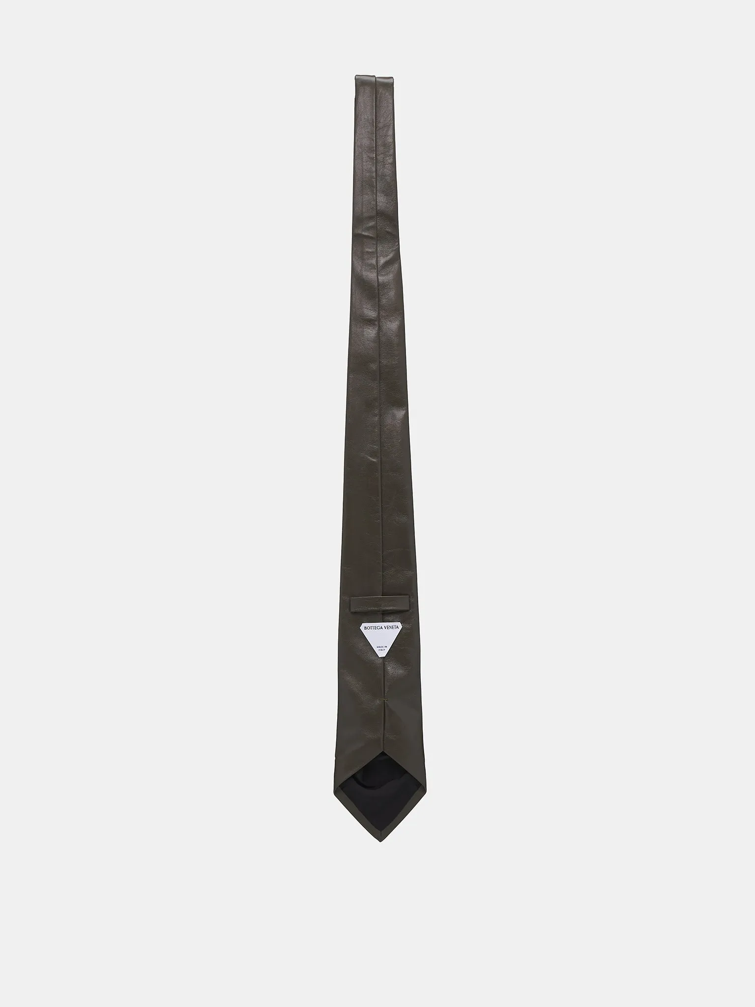 Shiny Leather Tie (762027VKLC0-3312-OLIVE-GREEN)