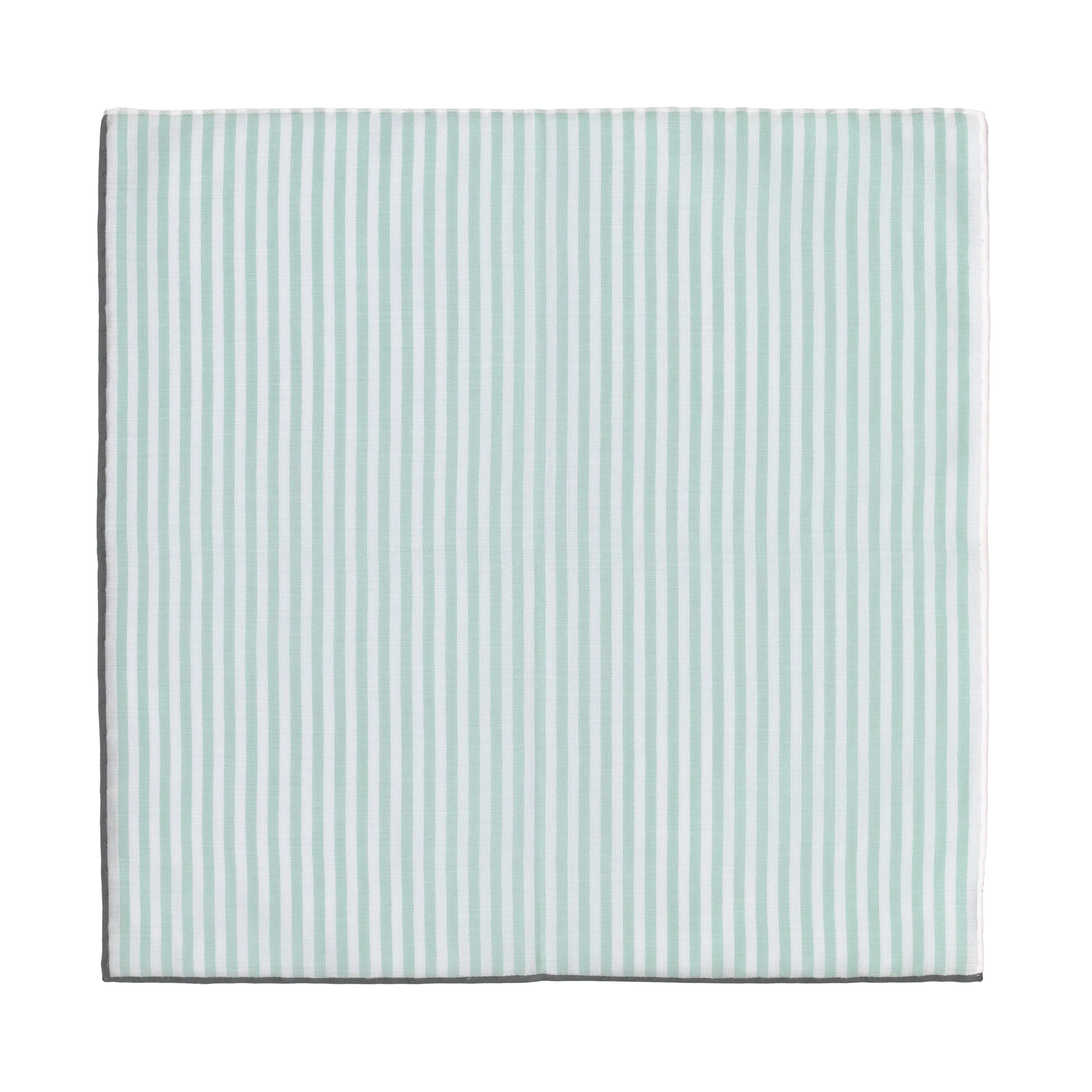  Simonnot Godard Cotton Pocket Square in Light Green and White