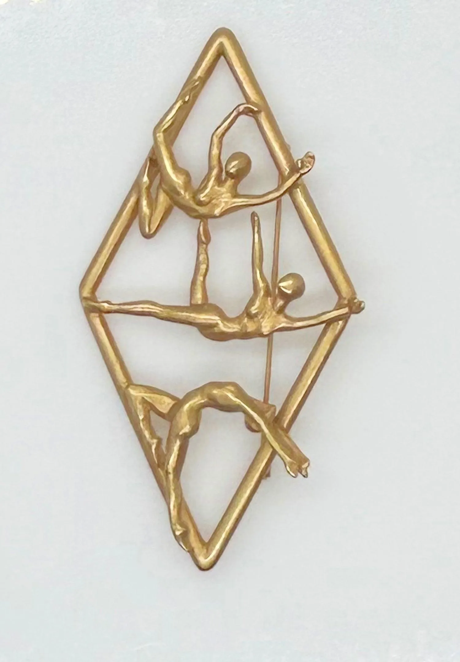 Sleek Art Deco Style Brooch with Dancers by JJ