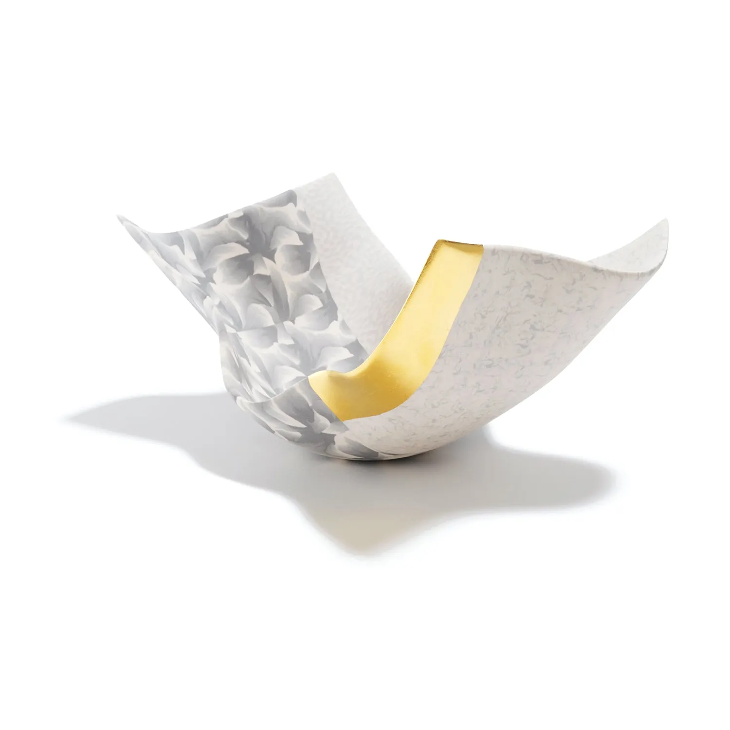 Small Arabesque Vessel in Grey and White II