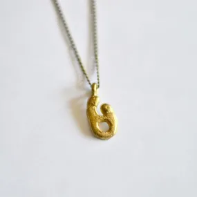 Small Mother and Child Pendant Necklace | Recycled Brass