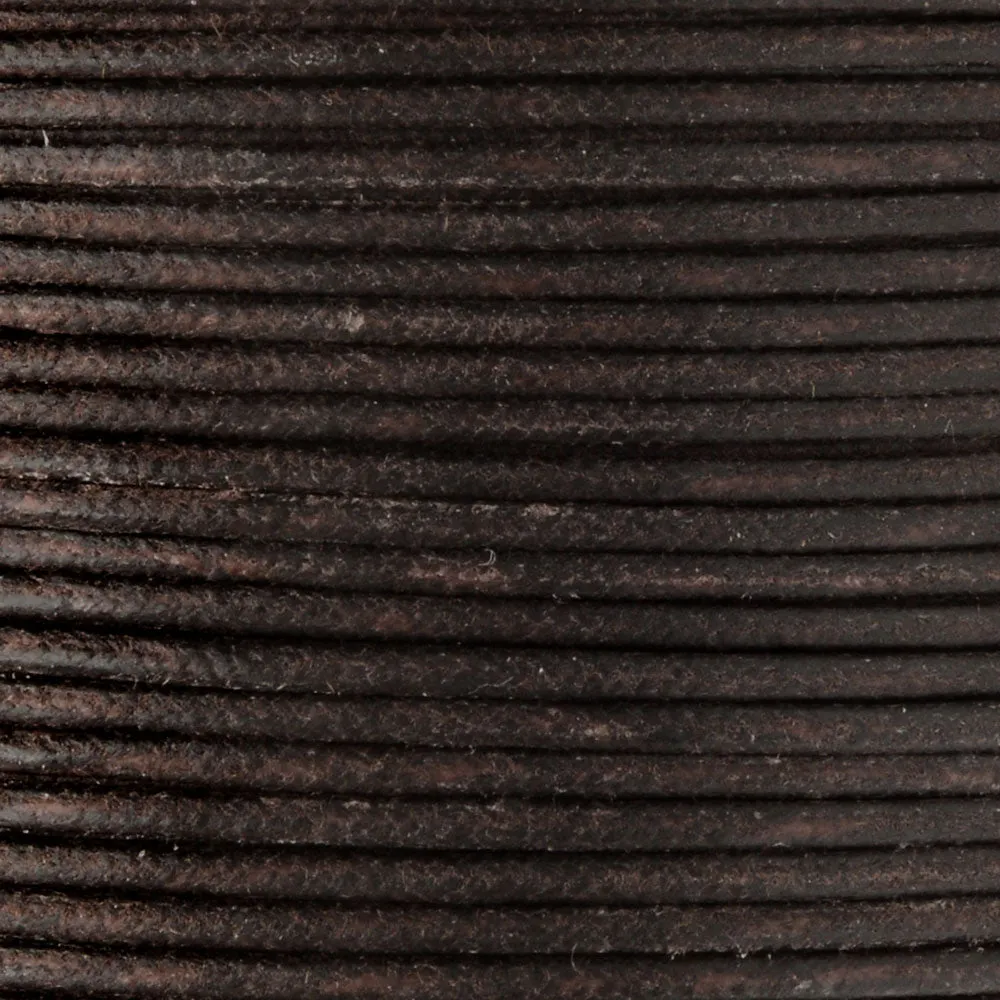 Su-Preme Waxed Cotton Cord, Round 2mm Thick, 75 Yards (68.5 Meters), Brown