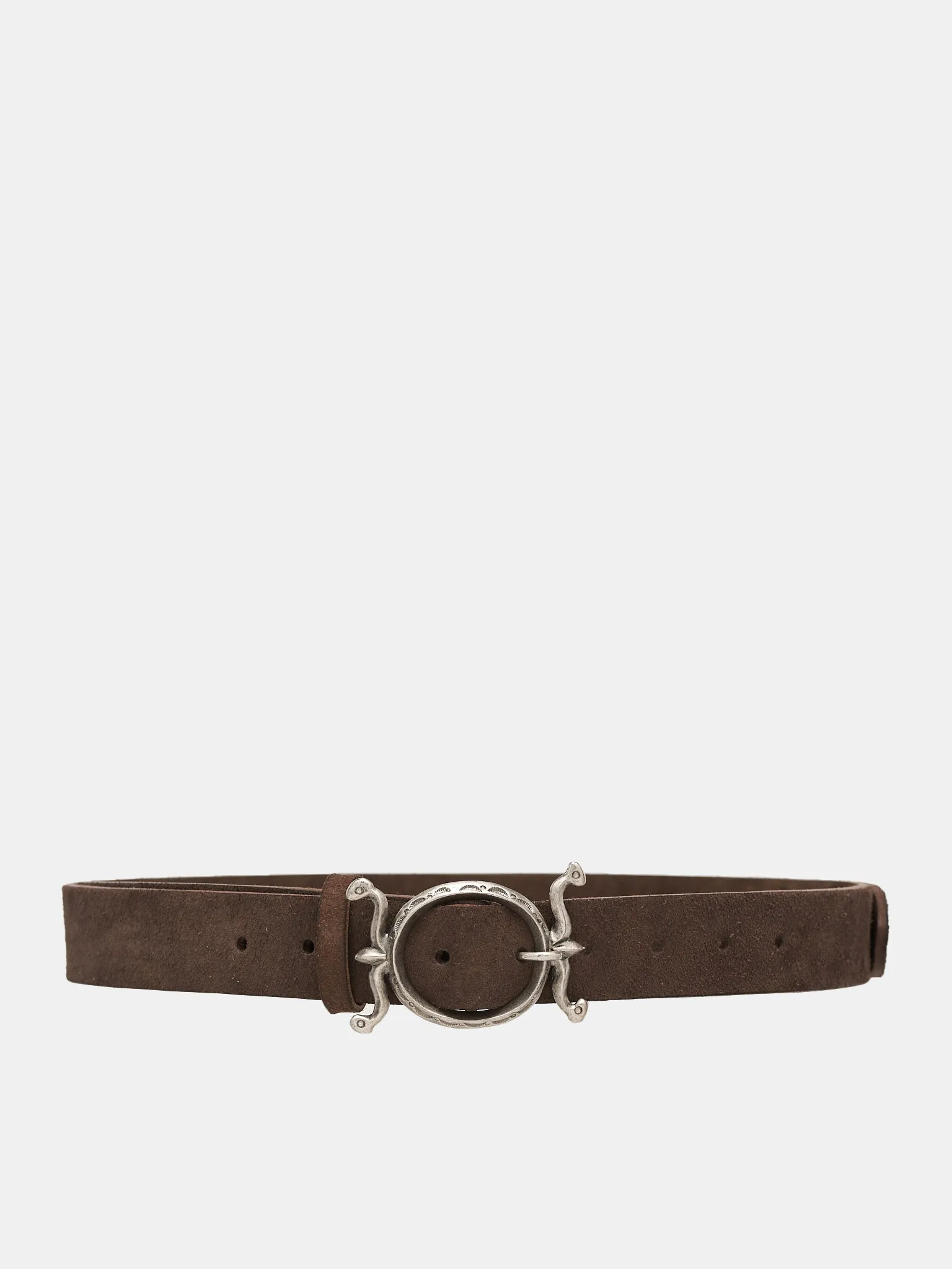 Suede Neptune Buckle Belt (K2303XG507-BROWN)