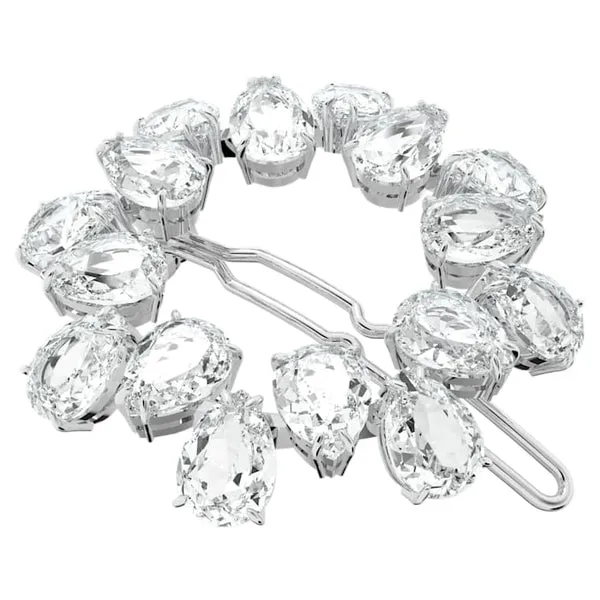 Swarovski Hair Clip Pear cut crystals White Rhodium plated