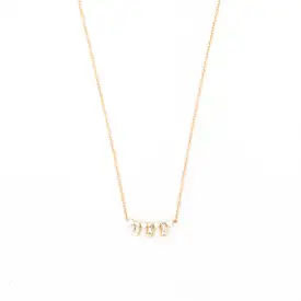 Tapered Baguette and Prong Diamond Necklace