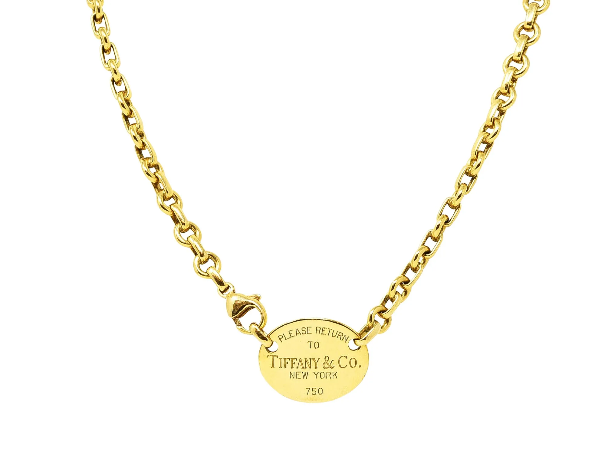 Tiffany & Co. 18 Karat Yellow Gold Return To Tiffany Station Necklace