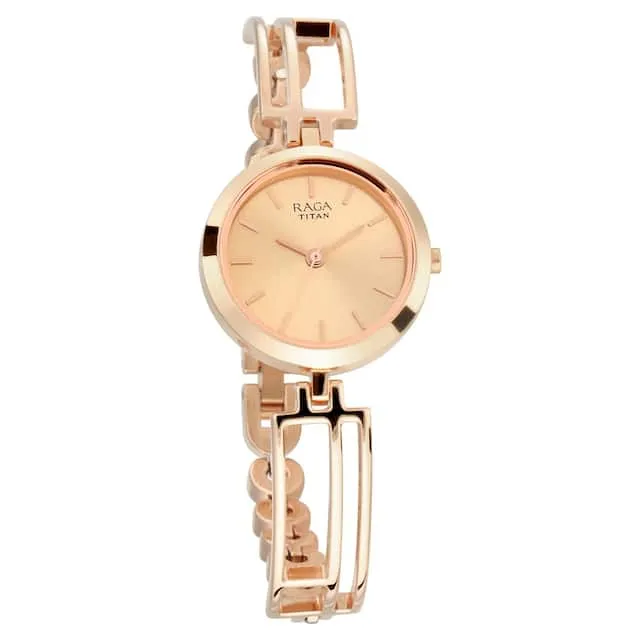 Titan Raga Viva Rose Gold Metal Strap women's watch