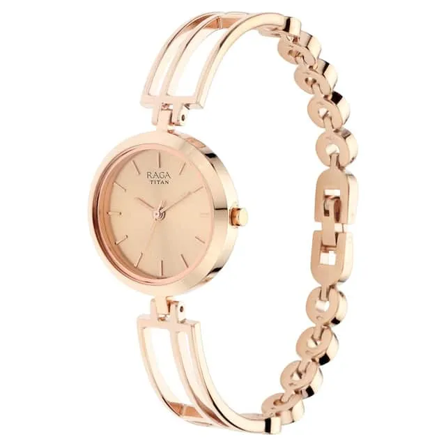 Titan Raga Viva Rose Gold Metal Strap women's watch