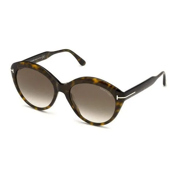 Tom Ford FT0763-F Sunglasses Dark Havana / Gradient Roviex (S)