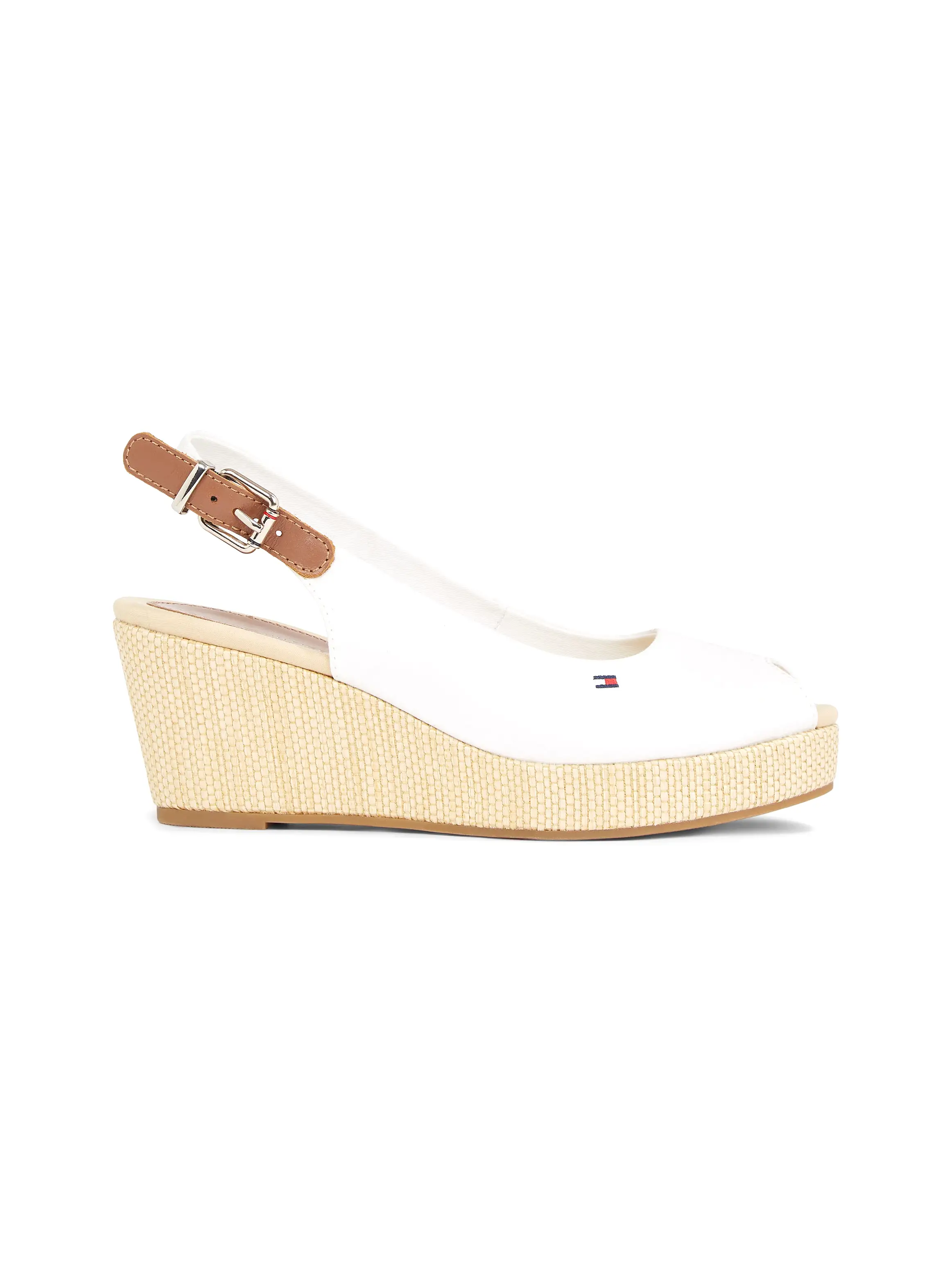 TOMMY HILFIGER Slingback Wedge Sandals Ecru