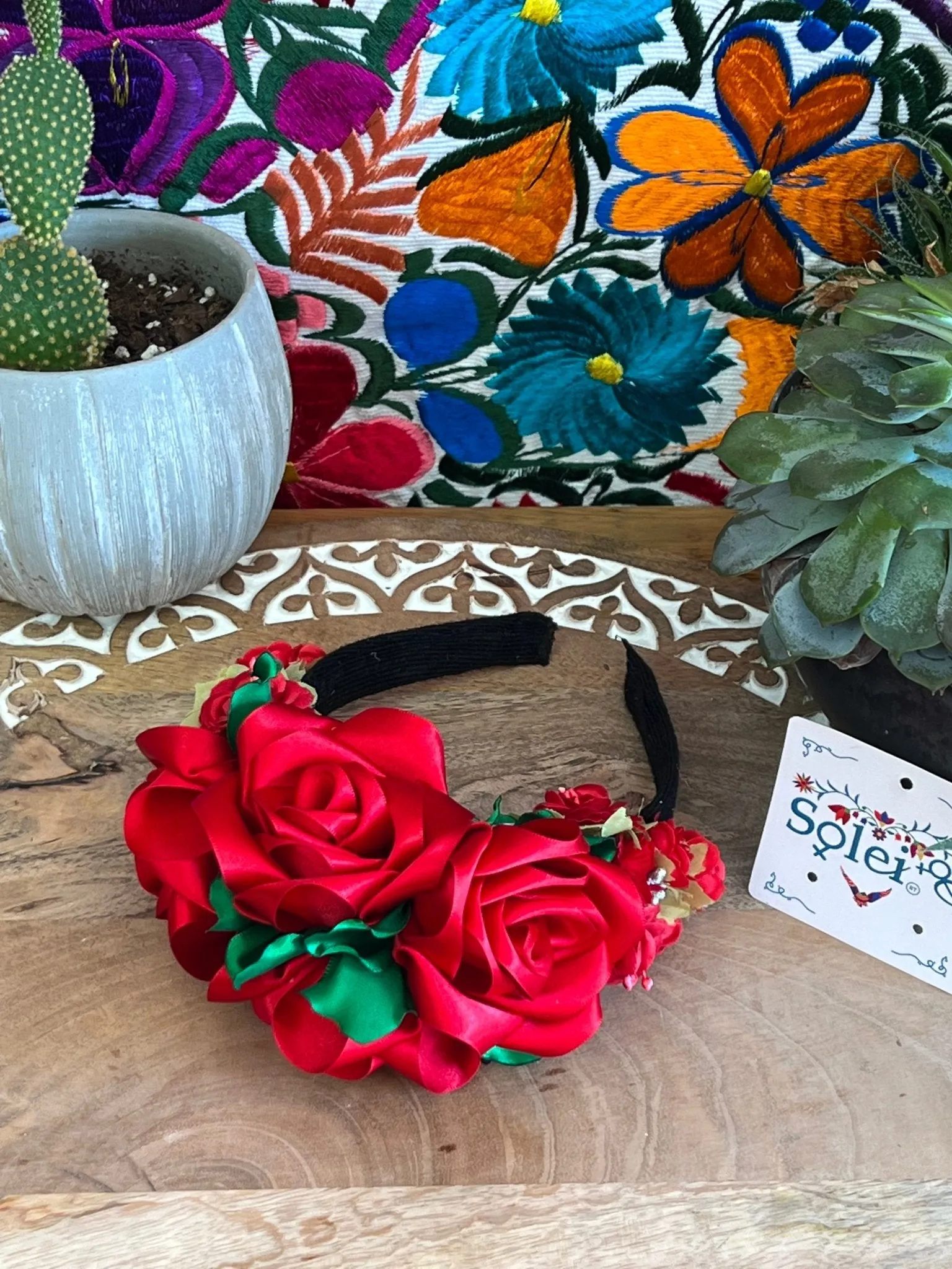 Traditional Mexican Floral Headband. Diadema Ketzaly.