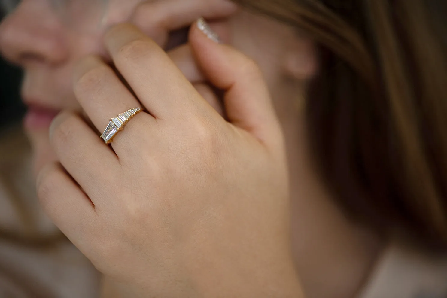 Trapeze Diamond Engagement Ring - OOAK Ring