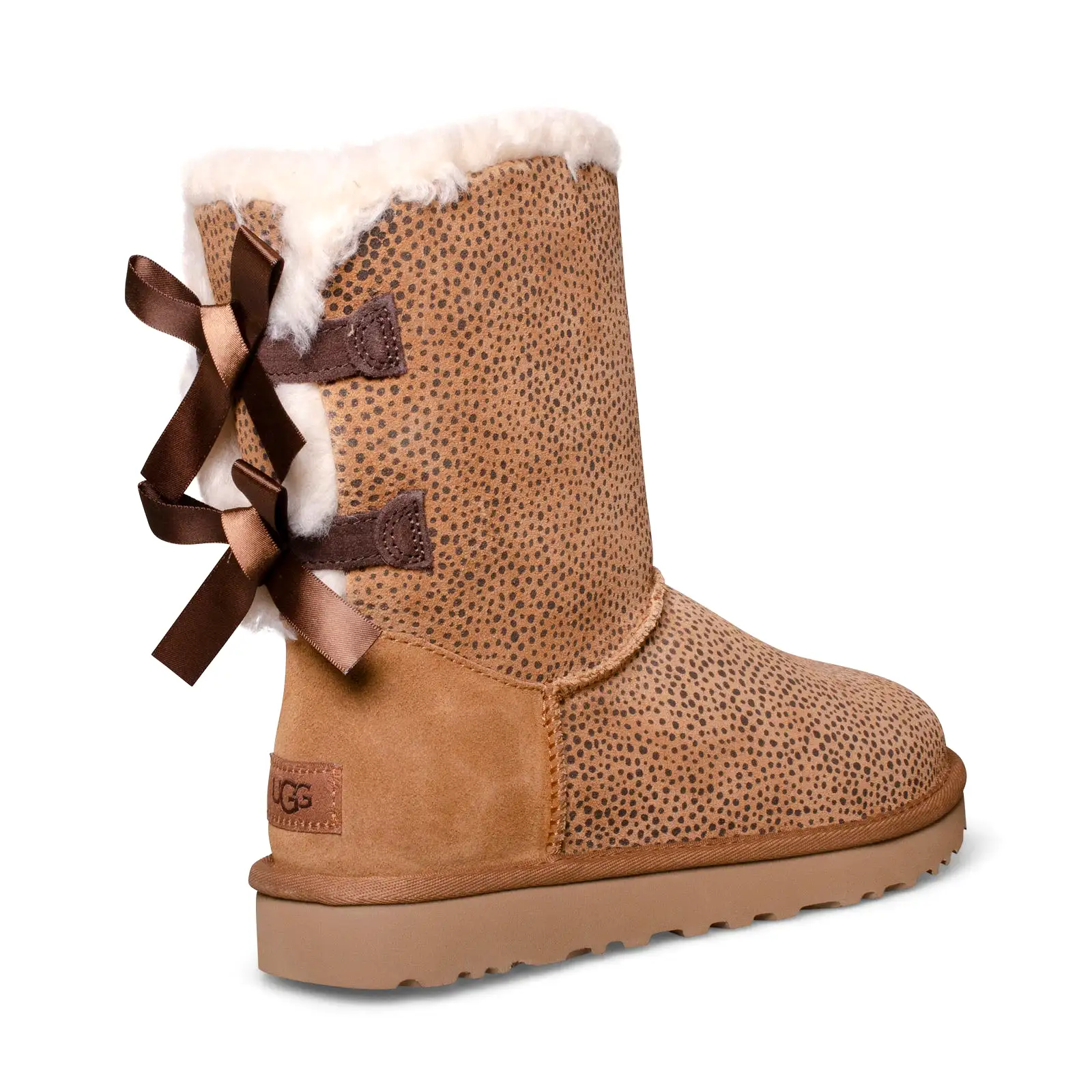 UGG Bailey Bow Micro Cheetah Chestnut Boots - Women's