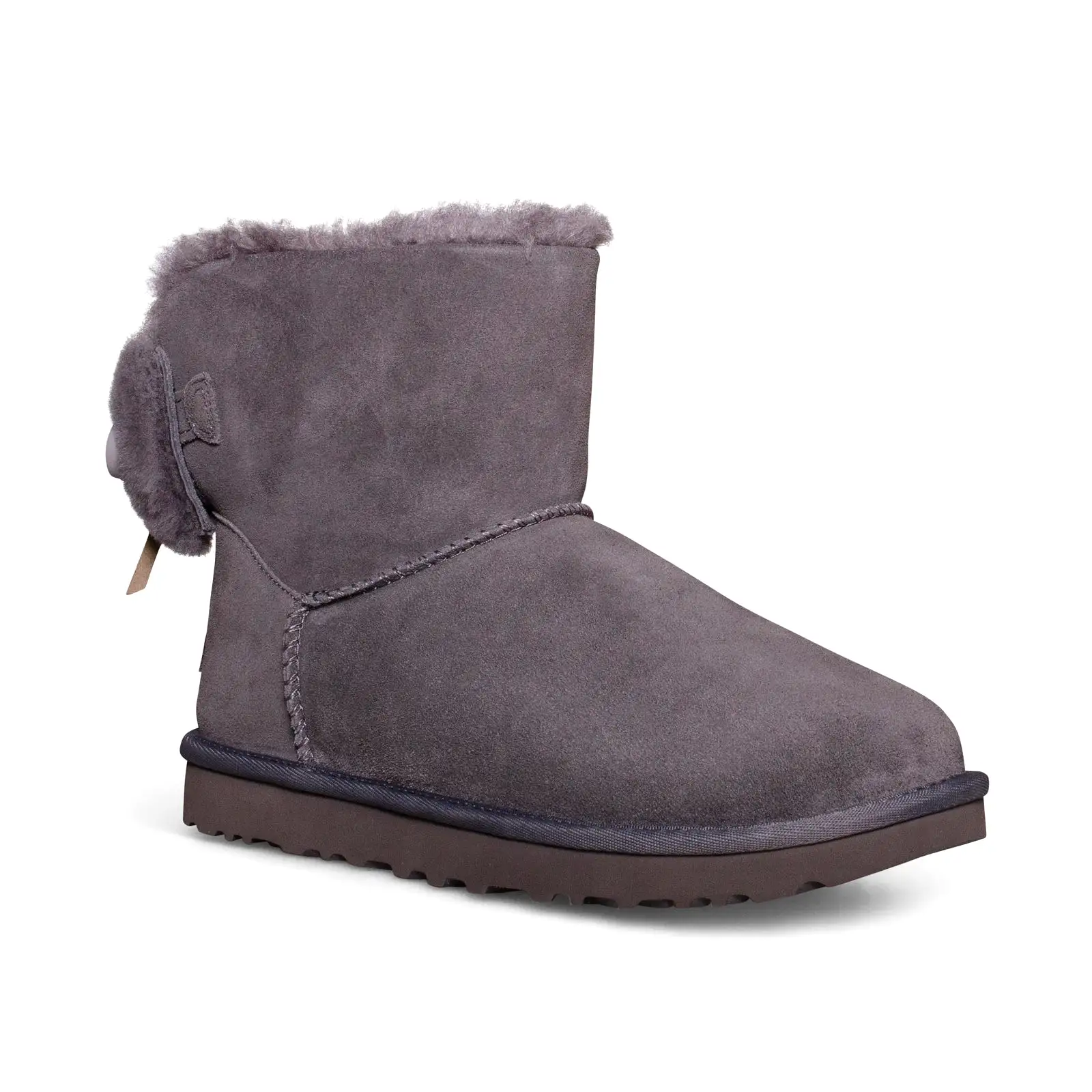 UGG Classic Double Bow Mini Charcoal Boots - Women's