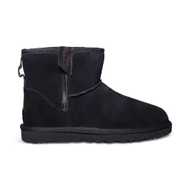 UGG Classic Mini Bailey Zip Black Boots - Women's