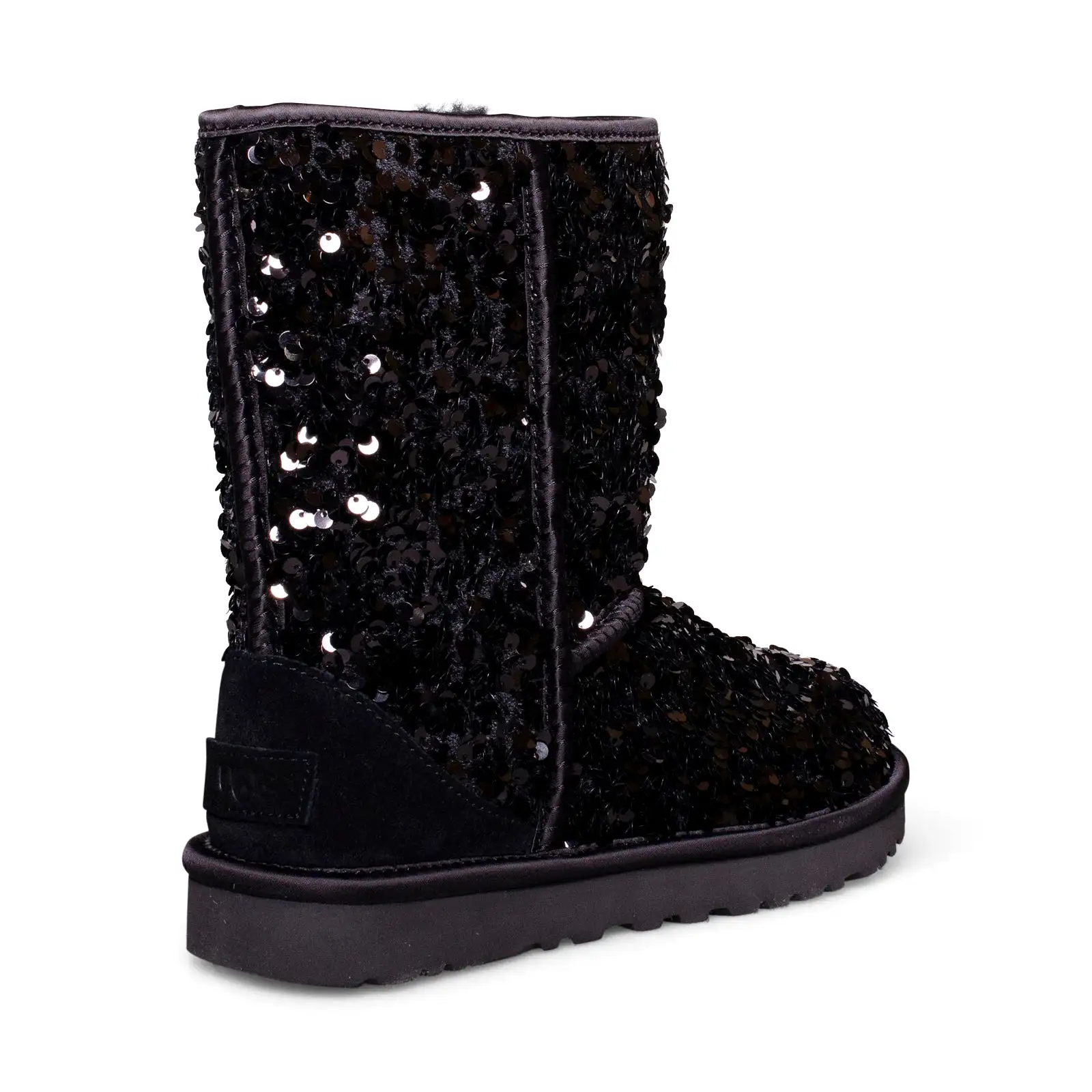 UGG Classic Short Chunky Sequin Black Boots - Women's