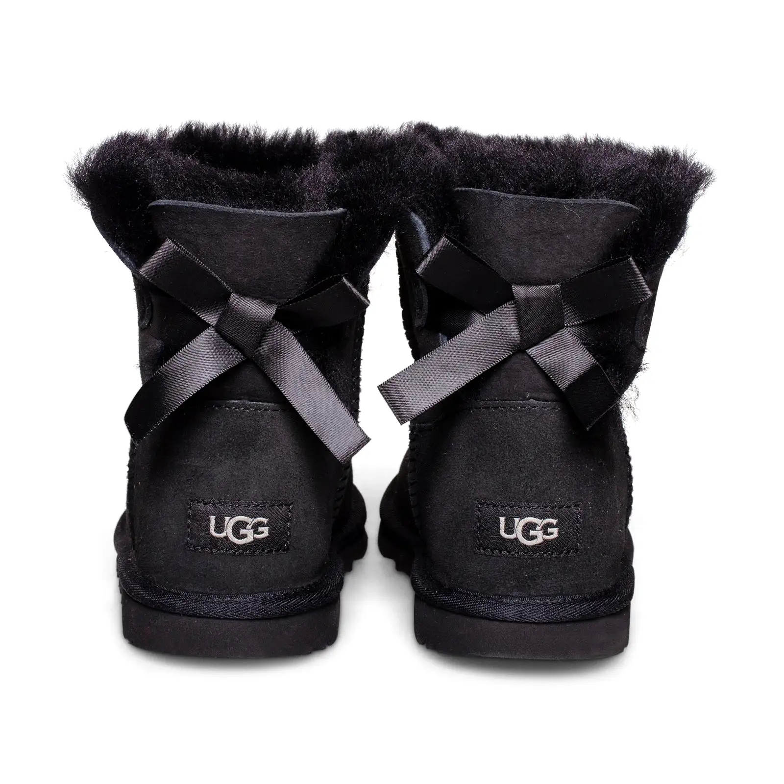 UGG Mini Bailey Bow II Black Boots - Youth