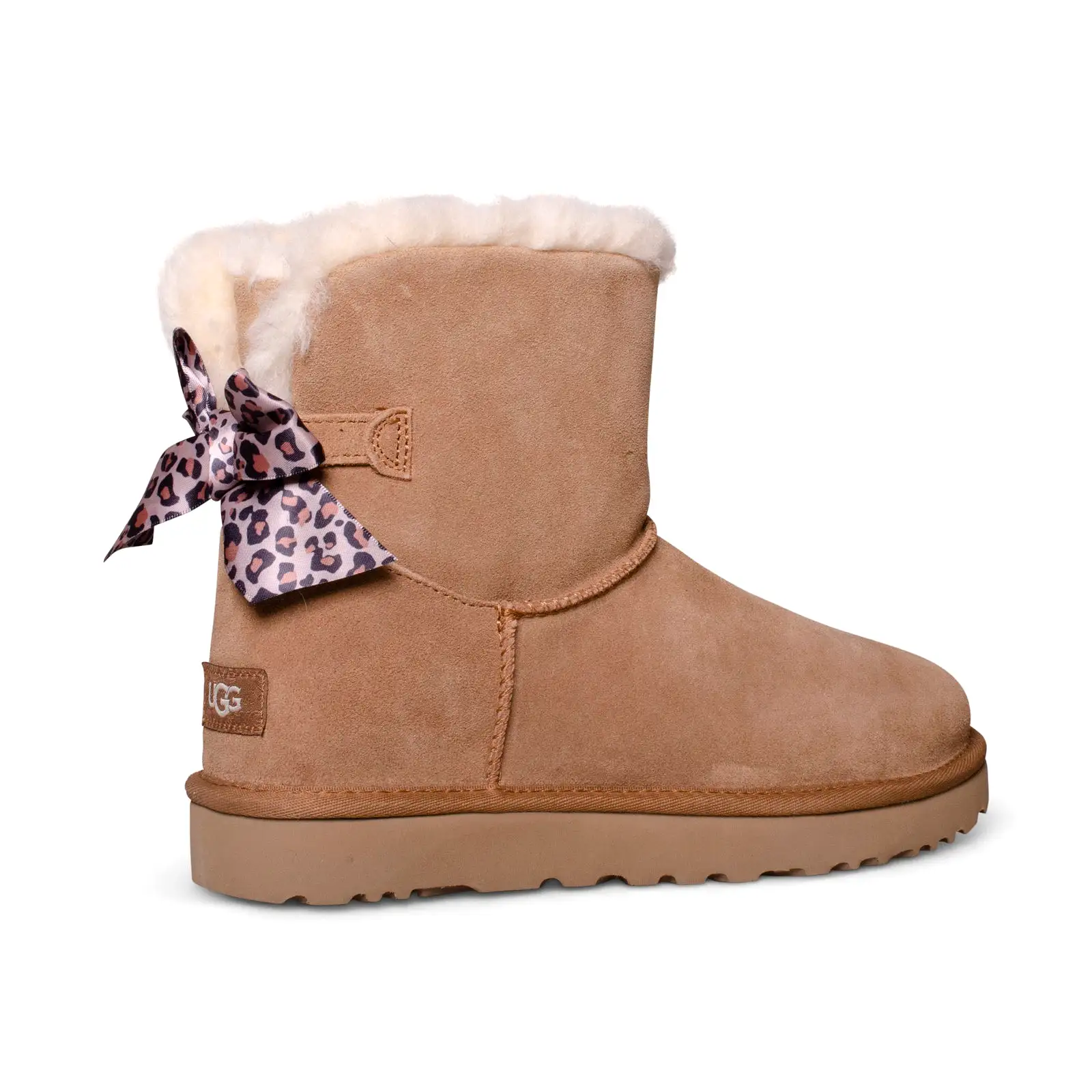 UGG Mini Bailey Bow Leopard Chestnut Boots - Women's