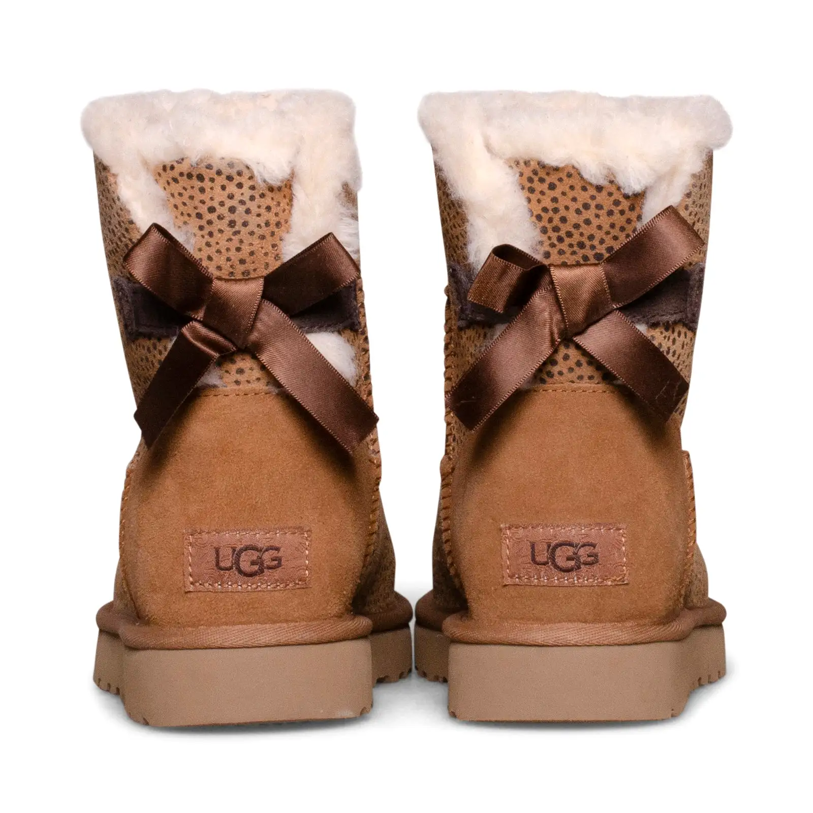 UGG Mini Bailey Bow Micro Cheetah Chestnut Boots - Women's