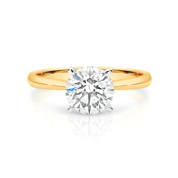 Vera | Round Brilliant Solitaire Diamond Engagement Ring - Four Prong