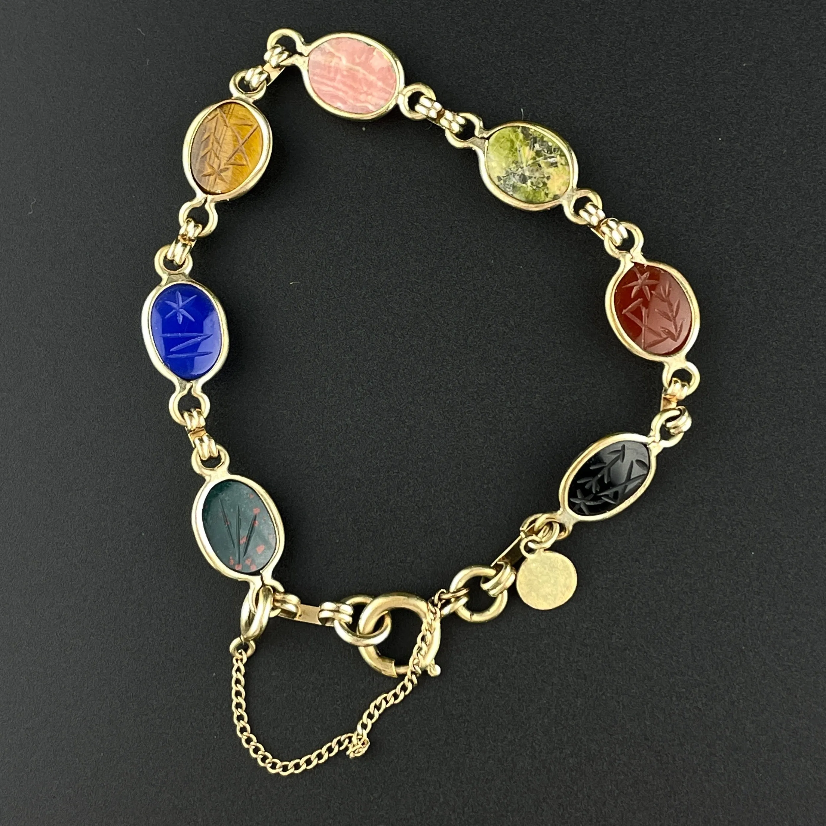 Vintage 12K Gold Fill Egyptian Beetle Bug Scarab Bracelet