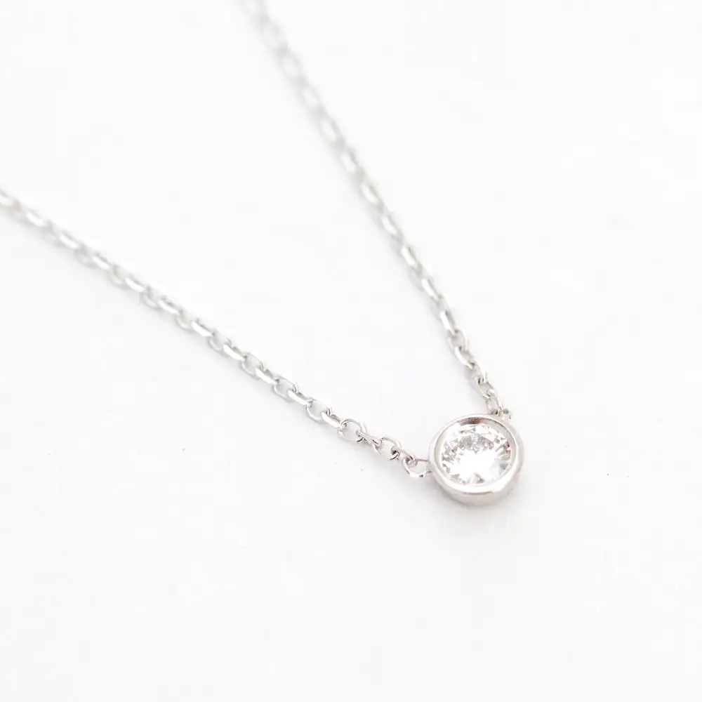 White Gold Barely-There Diamond Necklace