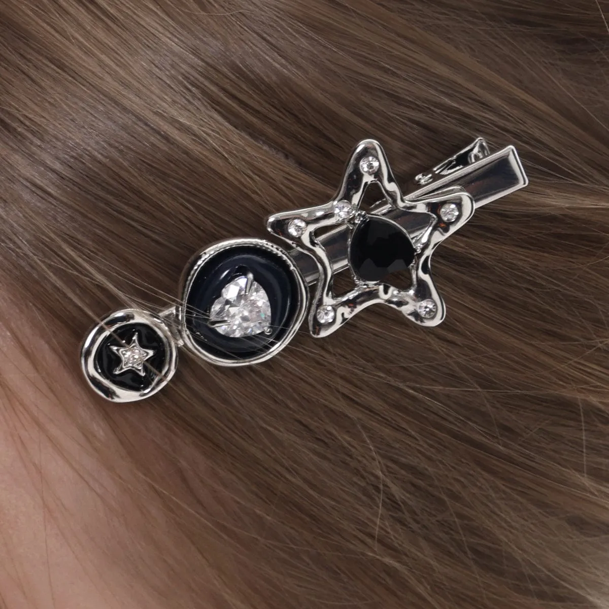 Women's Punk Diamante Star Hair Clip