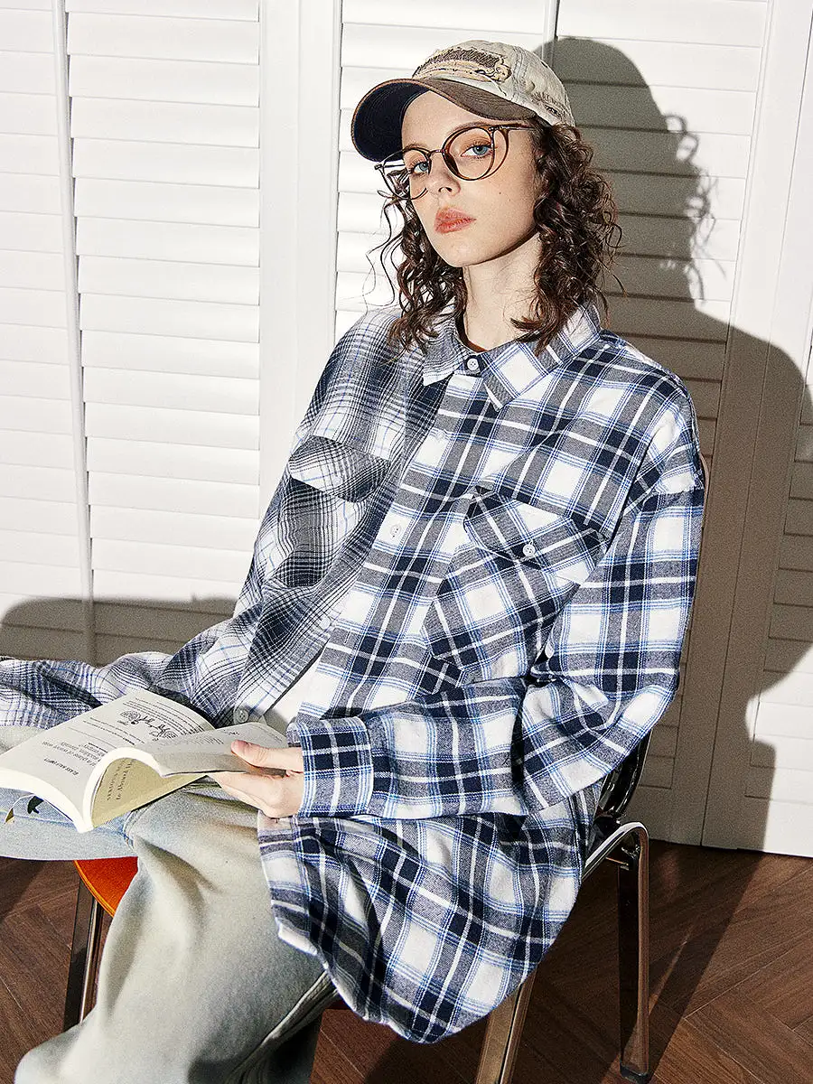 Womens Spring 2024 Plaid Over Size Shirts