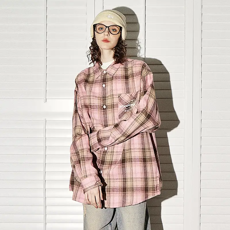 Womens Spring 2024 Plaid Over Size Shirts