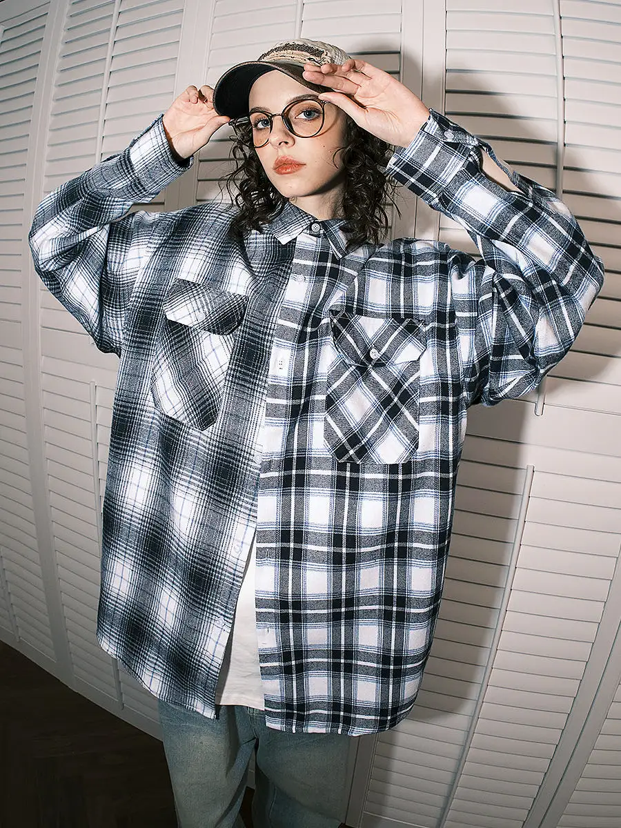 Womens Spring 2024 Plaid Over Size Shirts