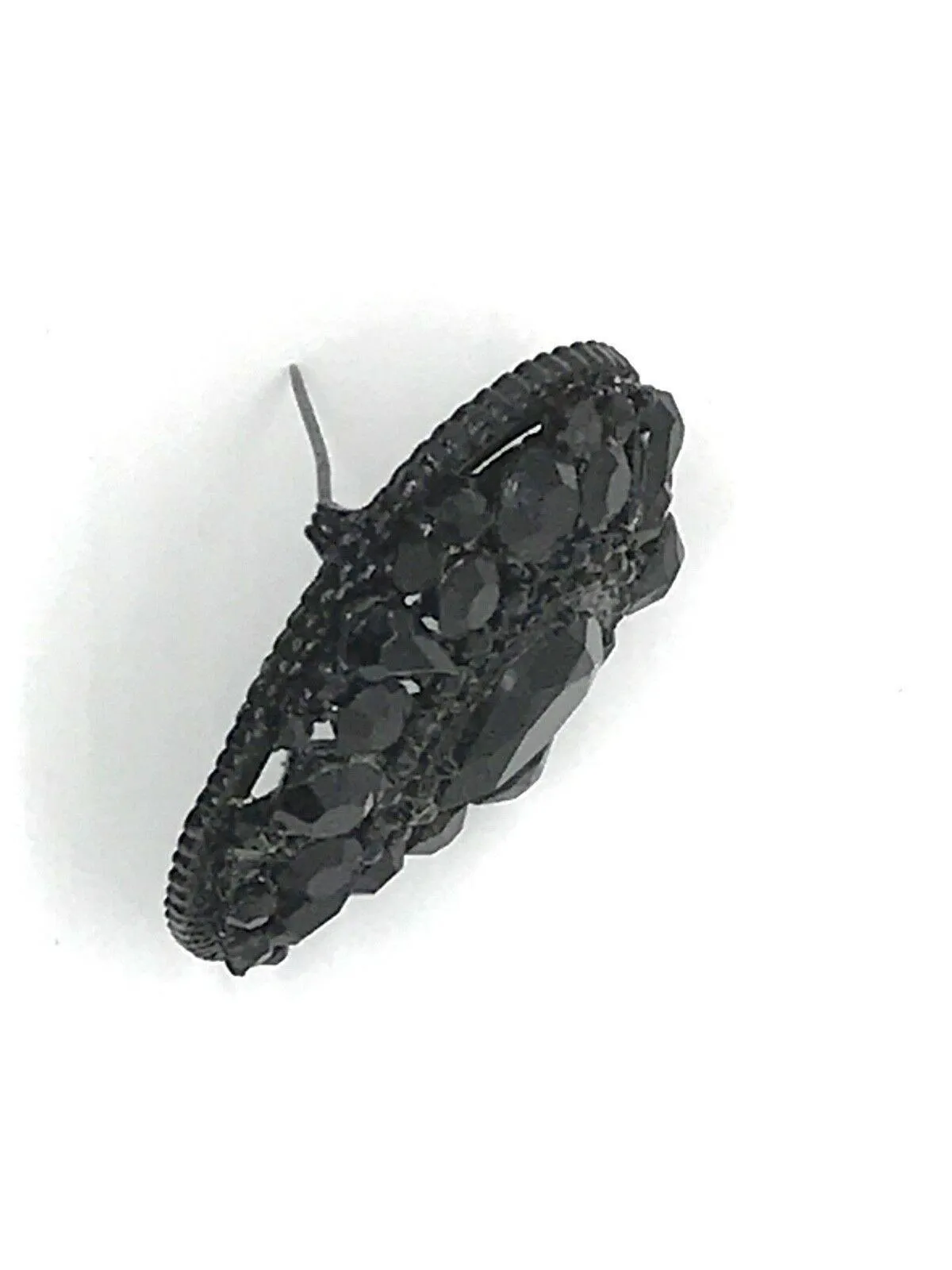 Wonderful Vintage Black Brooch in Paisley Shape