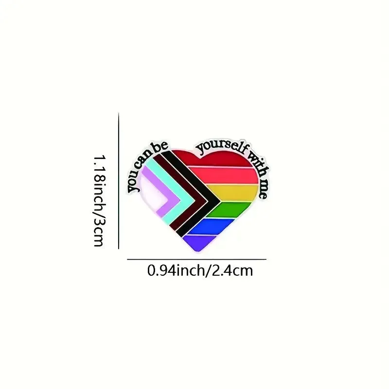 You Can Be Yourself With Me Progressive Pride Flag Enamel Pin (E024)