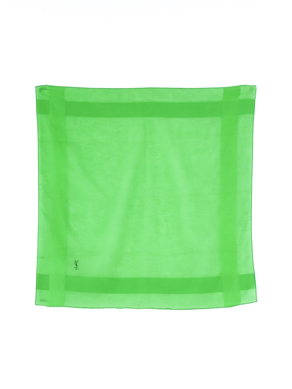 Yves Saint Laurent Green Cotton Gauze Scarf